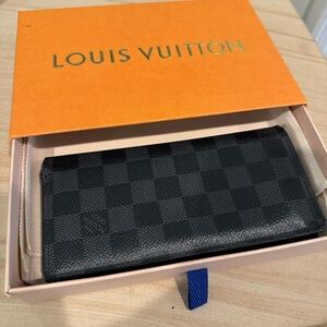 Rare LOUIS VUITTON Black & Gray Graphite Brazza Wallet